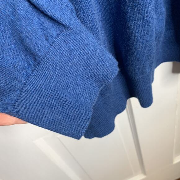 L.L. Bean Men’s Blue Cotton/Cashmere Sweater, Quarter-Zip M-047 Sz XL - Picture 5 of 7